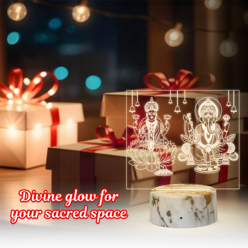 Lord Ganesh Ji Or Laxmi Ji Design Night Lamp